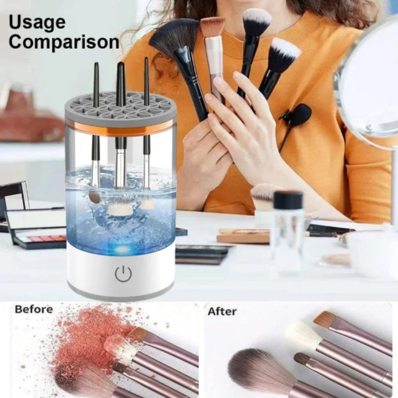 Electric Makeup Brush Cleaner – USB Rechargeable, High-Speed Deep Cleaning Spinner