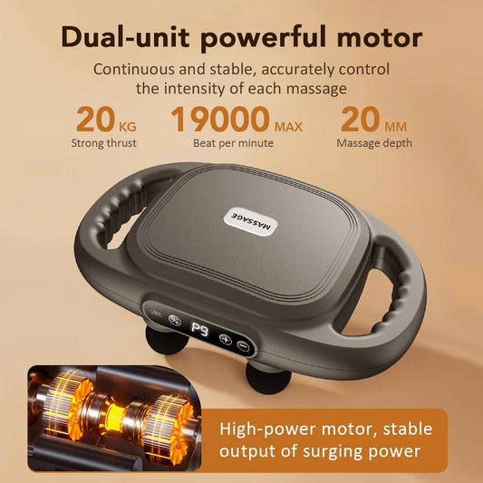 Deep Tissue Massage Gun with Red Light Therapy – 9 Modes, 6 Heads, Powerful Muscle Relief