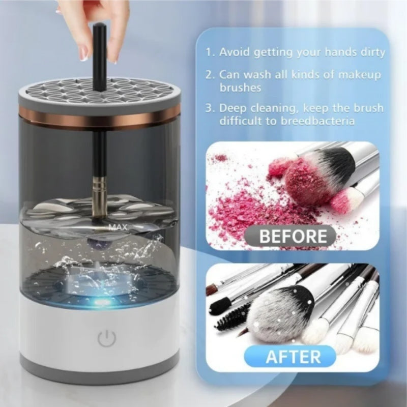 Electric Makeup Brush Cleaner – USB Rechargeable, High-Speed Deep Cleaning Spinner